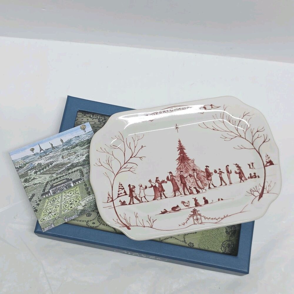 Juliska Merry Christmas Plate Country Estate Winter Frolic Ruby Gift Tray NEW